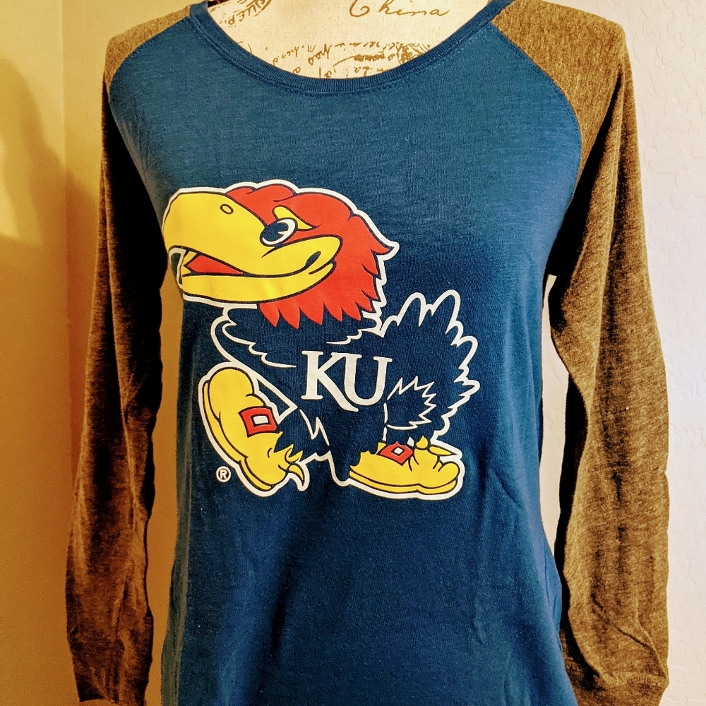 KU Jayhawks Long Sleeve Tee Medium - Picture 3 of 4